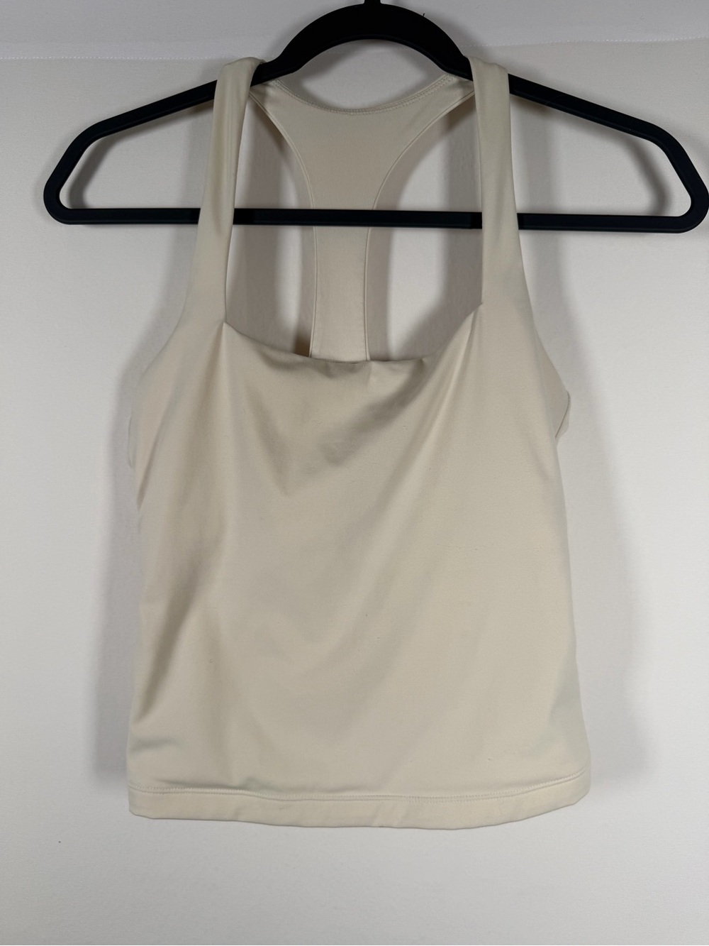 POPFLEX Cream Racerback Crop Tank Workout, Lifting, Yoga, Pilates